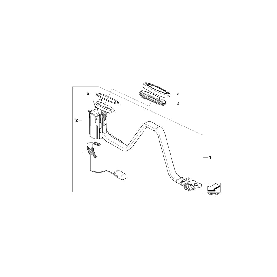 Genuine BMW 16117373505 E61 E60 Delivery Unit With In-Tank Pump, Right 5 BAR (Inc. 530xi, 528xi & 525xi)