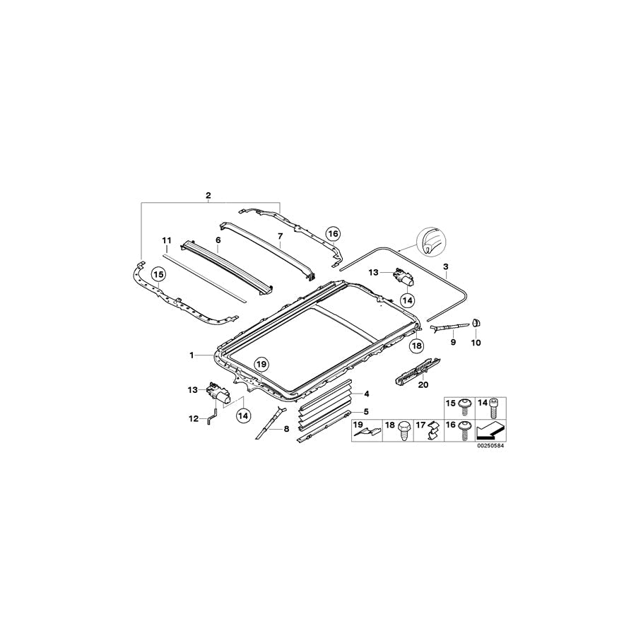Genuine BMW 54107202809 E53 E70 Cable Clip (Inc. X5 3.0sd)
