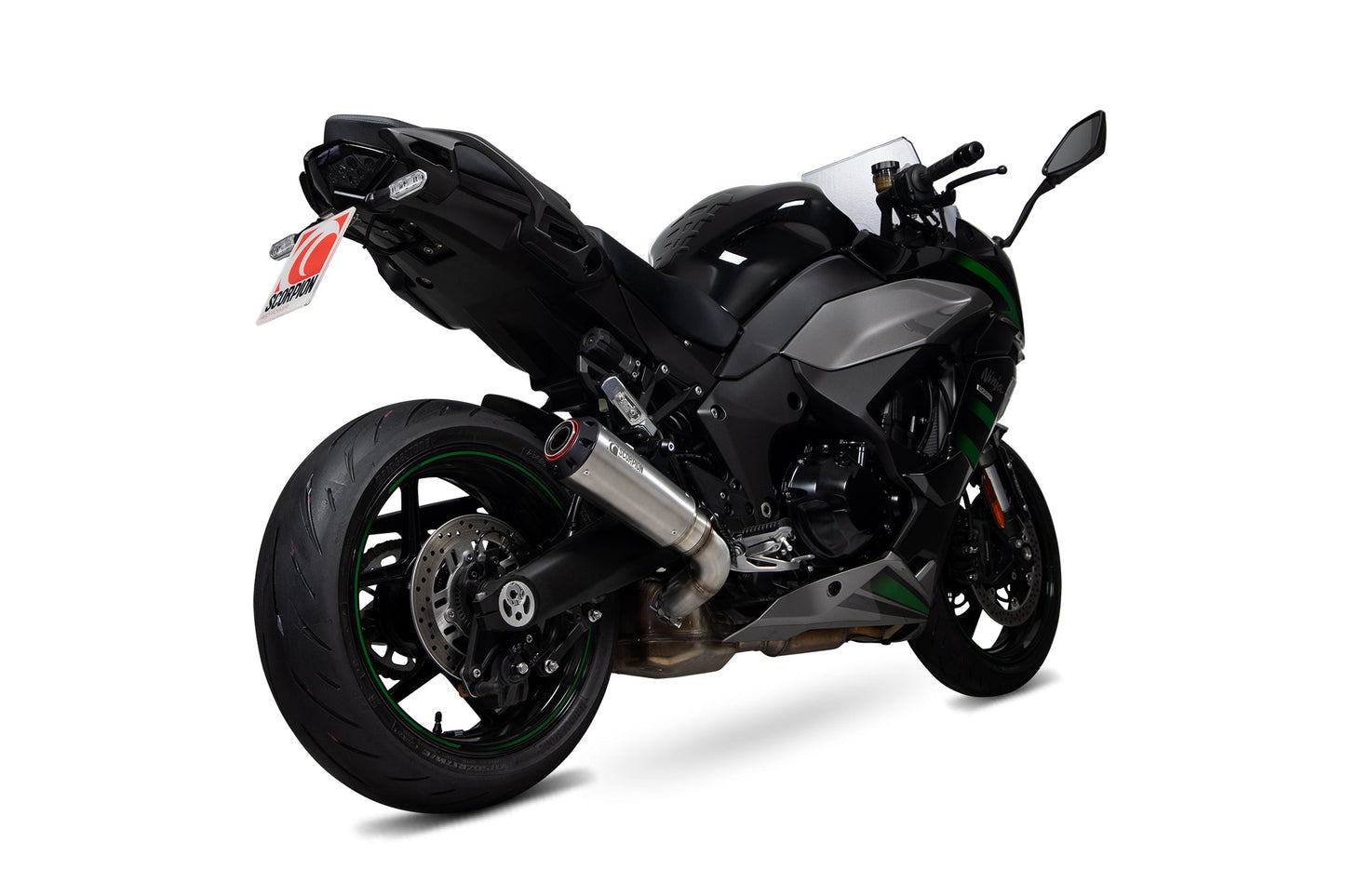Scorpion PKA137SEO Kawasaki Ninja 1000 SX Red Power Slip-On - Brushed Stainless Steel Sleeve. Fits with panniers | ML Performance UK UK
