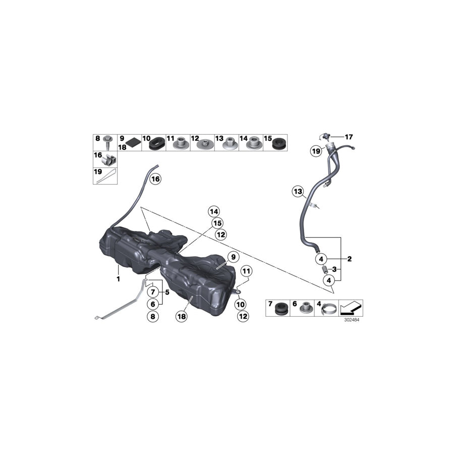 Genuine BMW 16117210792 F12 F13 Plastic Filler Pipe (Inc. 650i, 650iX & 650iX 4.4)
