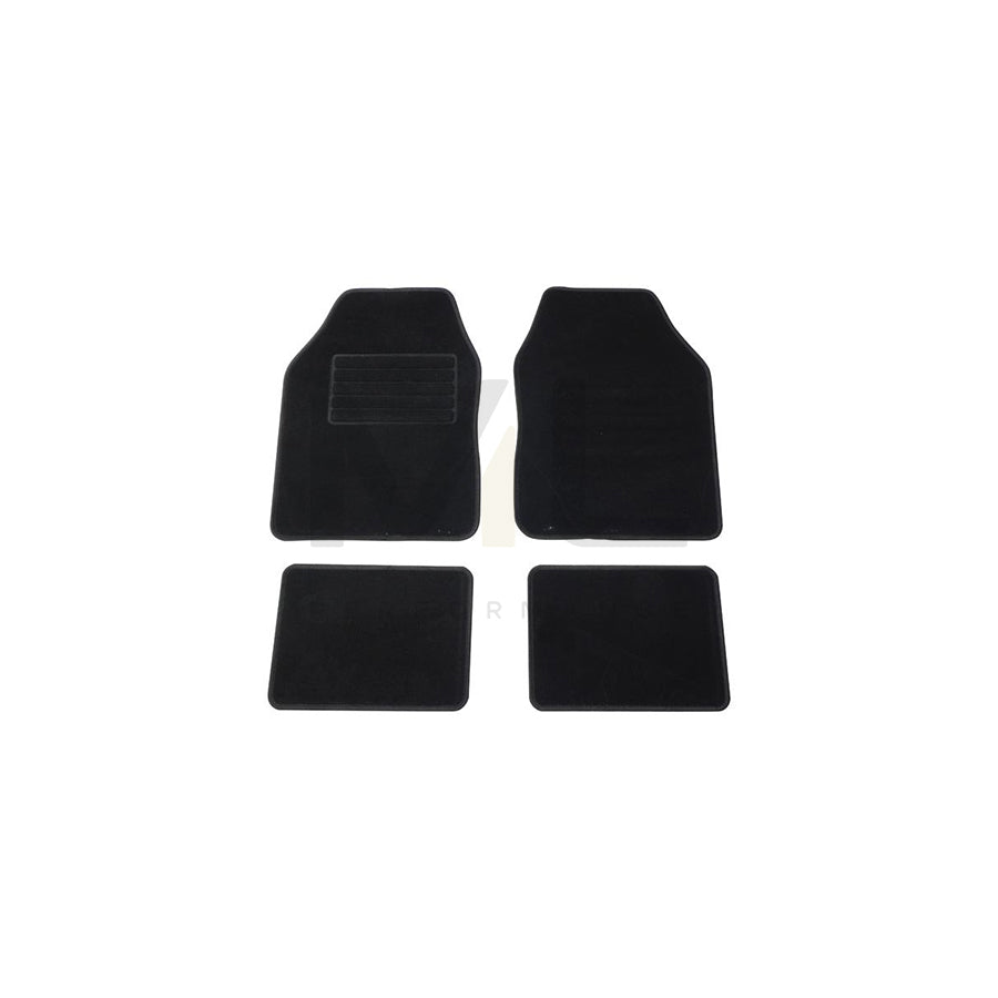 CARPOINT 0320816 Floor mat set Textile, Front and Rear, Quantity: 4, Black