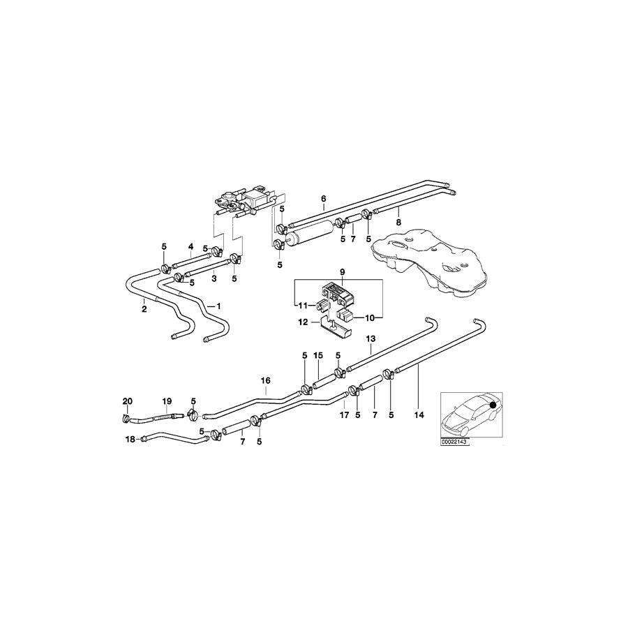 Genuine BMW 16131183632 E38 Vent Pipe AKF (Inc. 735iL, 735i & 750iL)