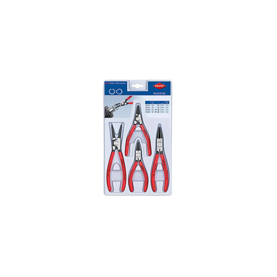 Knipex KPX002003V02 Circlip Plier Set, 4 Piece