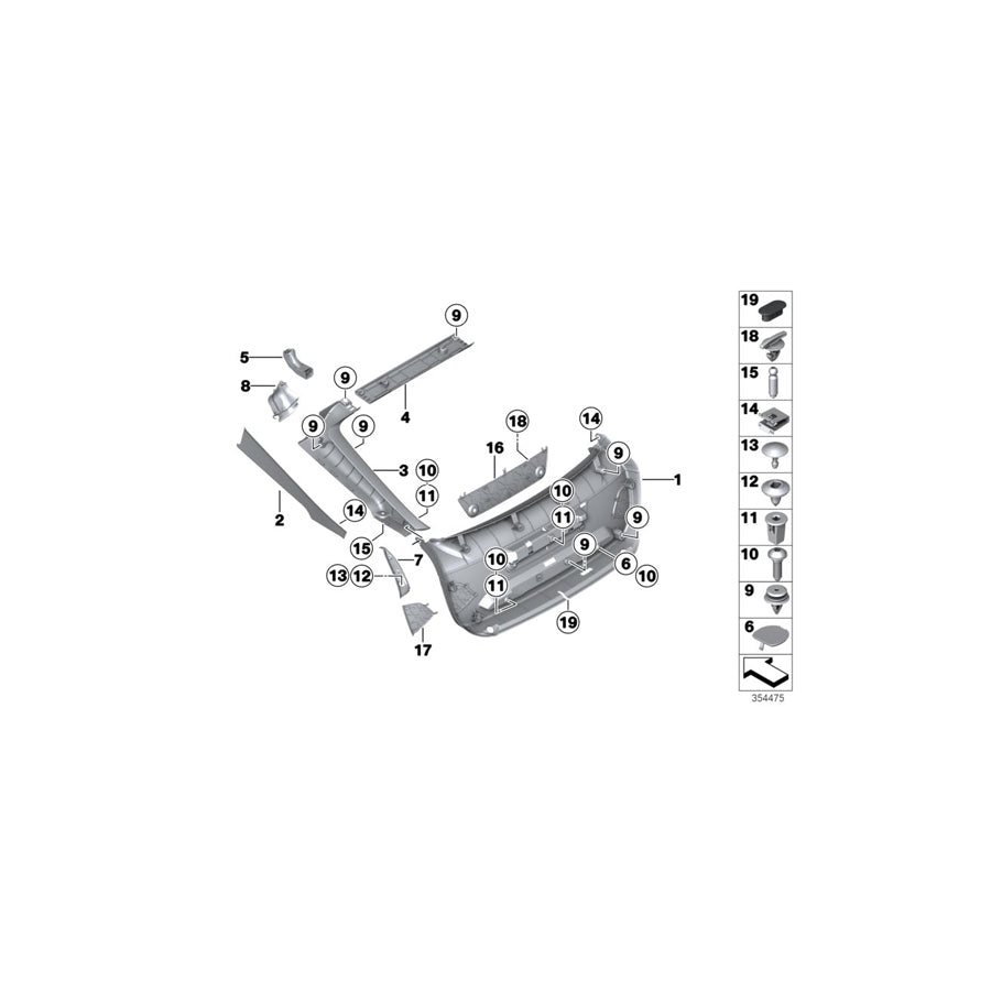 Genuine BMW 51497295647 Left Hinge Cover (Inc. 330d, 320d & 328i)