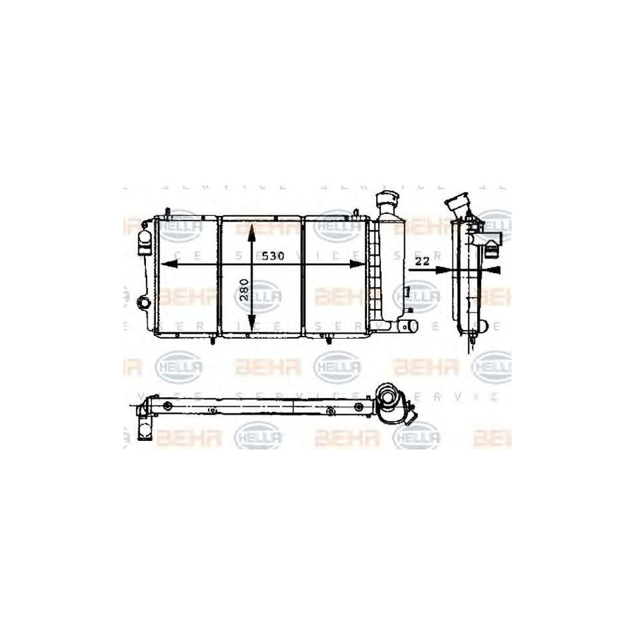 Hella 8MK 376 715-411 Engine Radiator For Citro?n C15