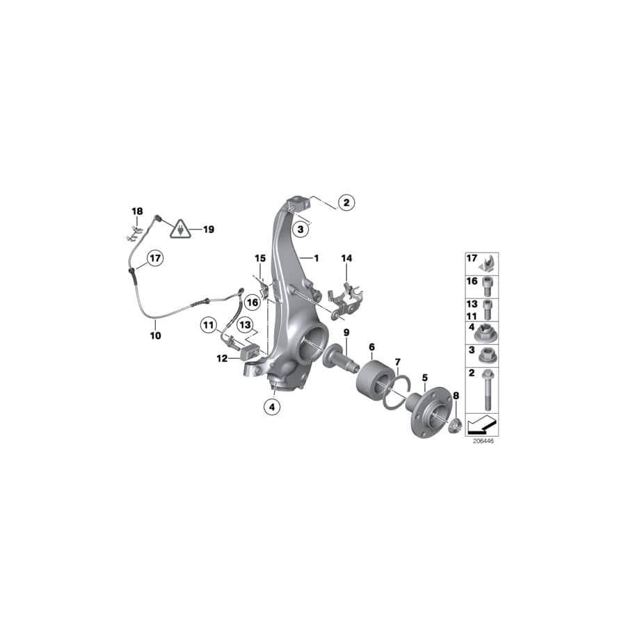 Genuine BMW 34516789721 RR4 F03 Bracket Rds/Brake Wear Indicator, Left (Inc. Ghost, Ghost EWB & 760LiS)