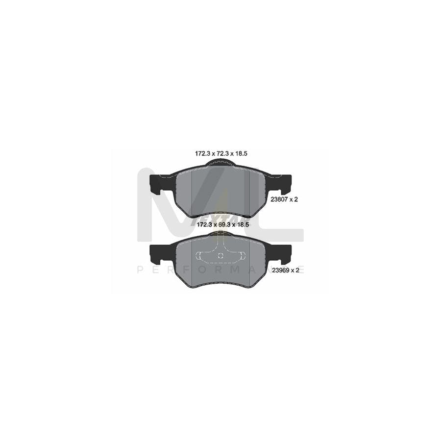 TEXTAR 2380701 Brake pad set for CHRYSLER VOYAGER not prepared for wear indicator