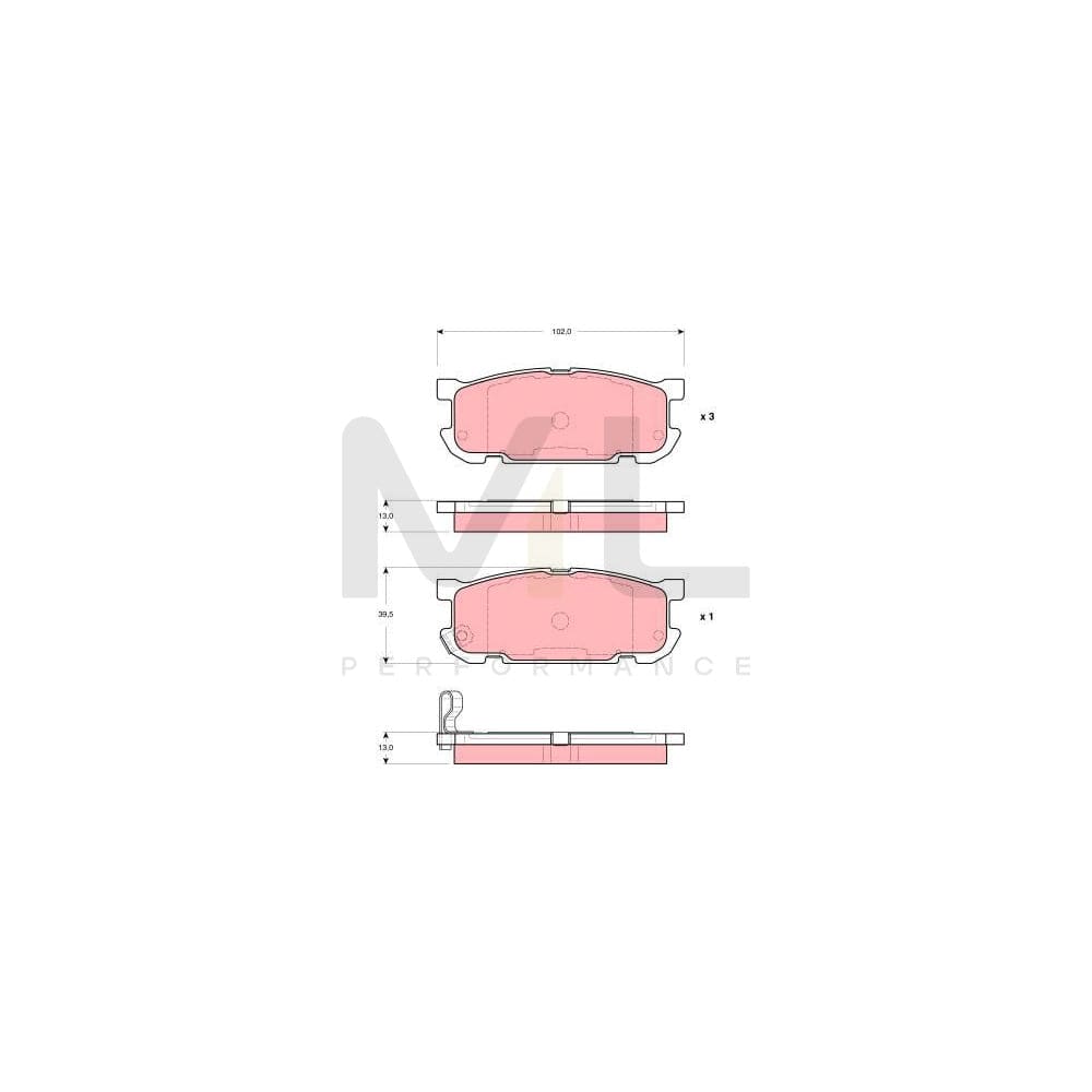 TRW Gdb3303 Brake Pad Set For Mazda Mx-5 Ii (Nb) With Acoustic Wear Warning