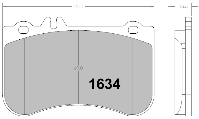 PFC 1634.10 FRONT BRAKE PADS Z-RATED MERCEDES-BENZ A45S W176 / CLA45 C117 / X117/SLC R172