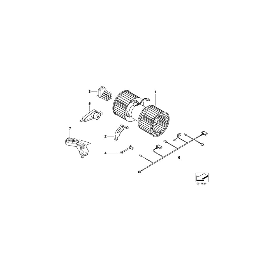 Genuine BMW 64113452402 E83 Positng. Drive, Fresh Air/Recirc. Right (Inc. X3 1.8d, X3 3.0si & X3 2.0i)