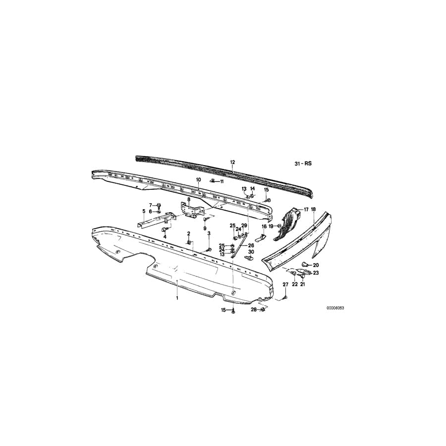 Genuine BMW 51121959645 E23 Bumper Rear Left SCHWARZ (Inc. 735i, 745i & 728iS)
