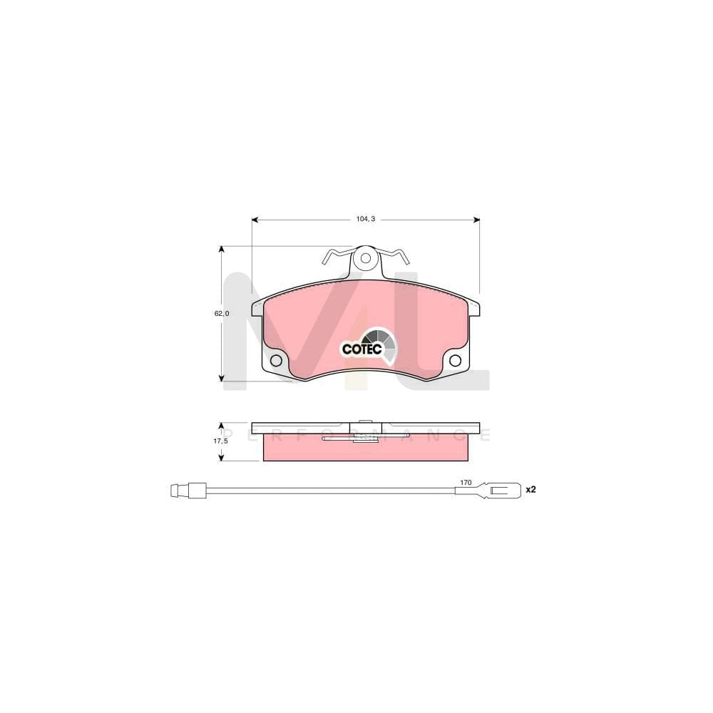 TRW Cotec Gdb1446 Brake Pad Set Incl. Wear Warning Contact