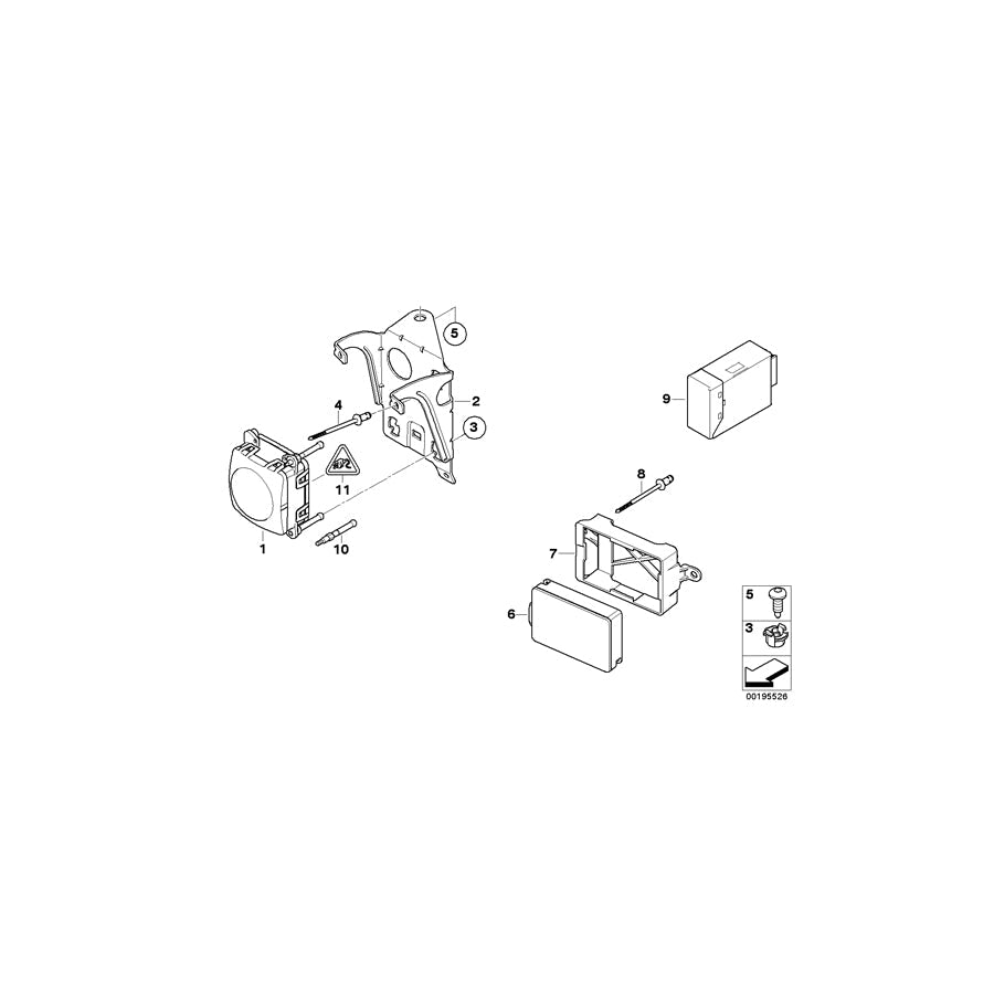 Genuine BMW 66316774510 E60 E61 Bracket For Sensor, Srr (Inc. 535xi)