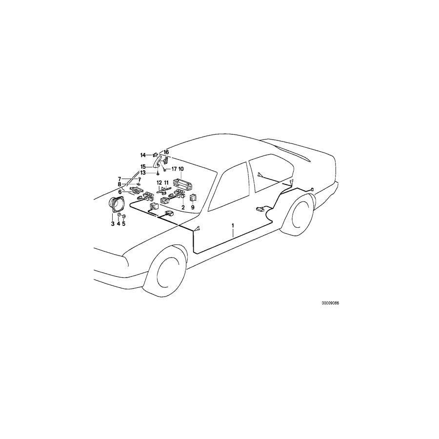 Genuine BMW 65138356278 E32 Right Loudspeaker Cover SCHWARZ (Inc. 750i)