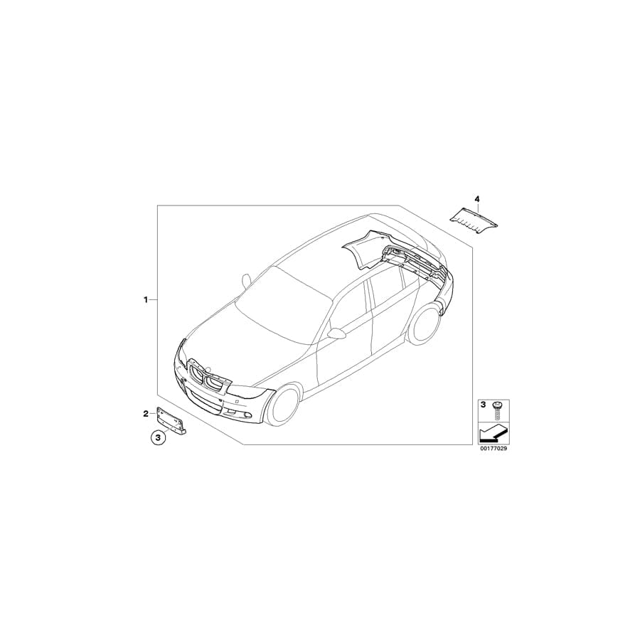 Genuine BMW 51127836750 E87 Trim Panel, Bumper, Rear, Bottom SCHIEFERGRAU (Inc. 118d, 120i & 118i)