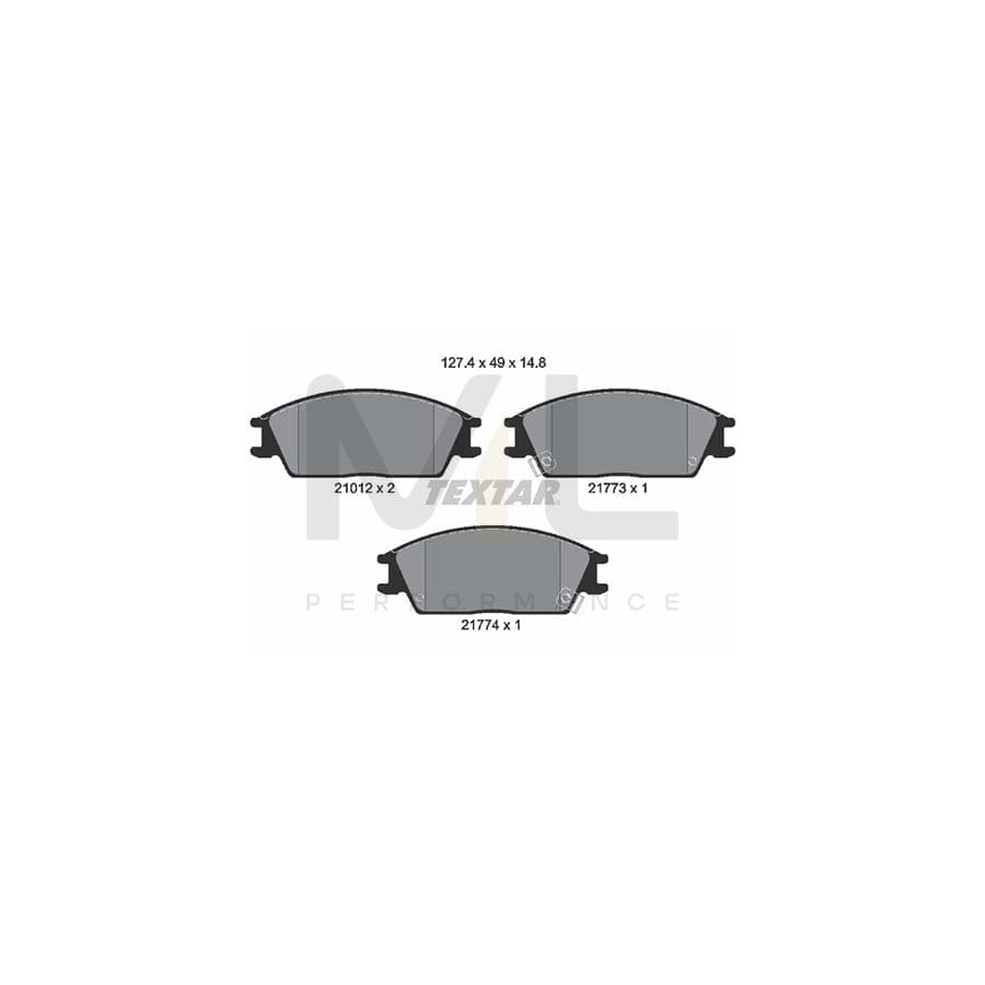 TEXTAR 2101202 Brake pad set with acoustic wear warning
