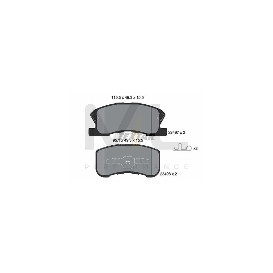 TEXTAR 2349701 Brake pad set with acoustic wear warning