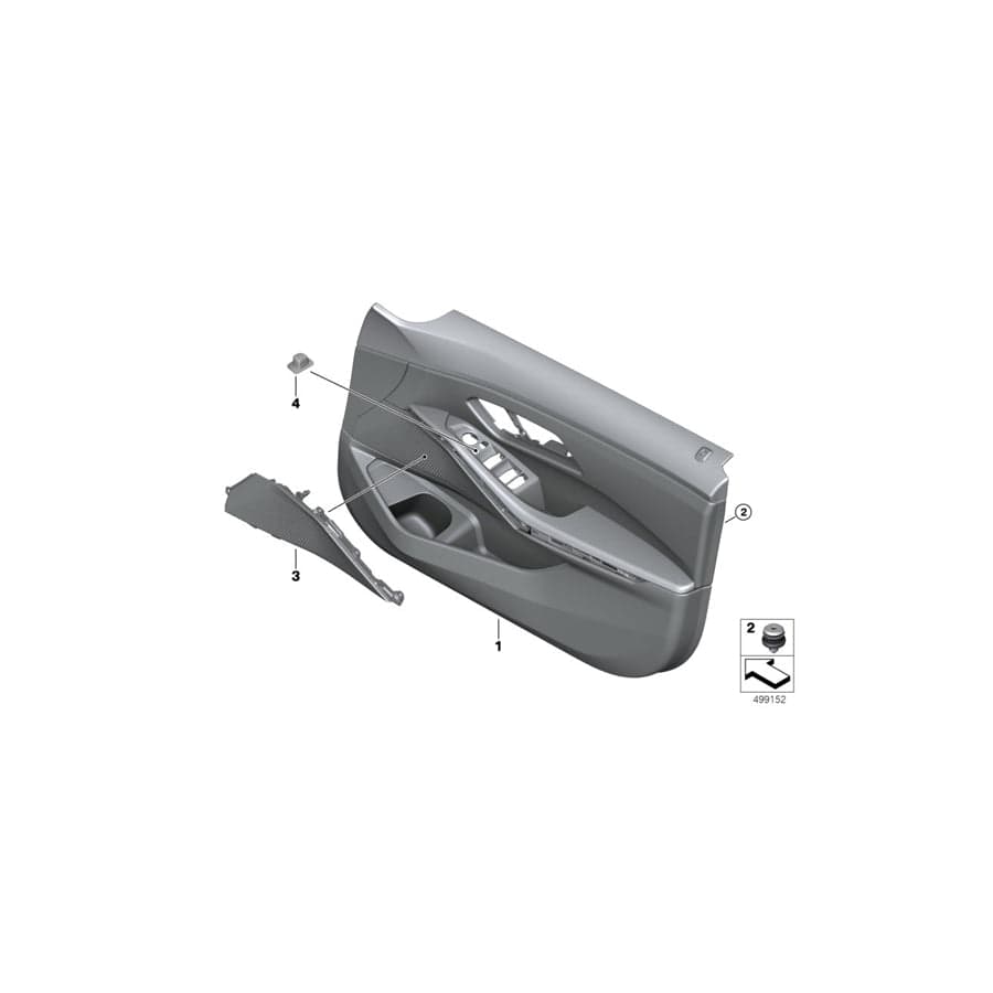 Genuine BMW 51419460775 G20 G21 Door Trim Panel, Front Left OYSTER (Inc. 320i, 330dX & 320d)