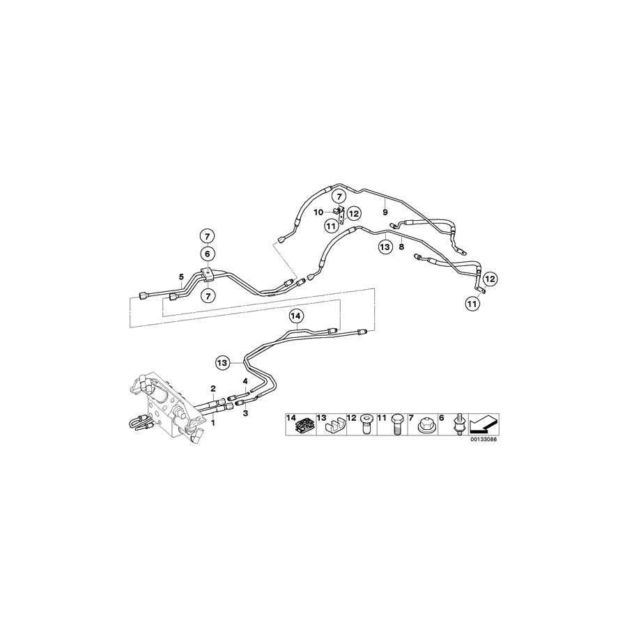 Genuine BMW 07119905485 E64 E66 E61 Hex Bolt With Washer M6X22-U1-ZNS3 (Inc. 525i)