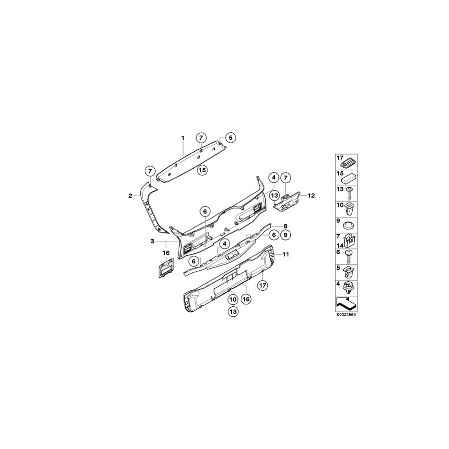 Genuine BMW 51497172130 E70 Right Panel Tail Lid HIMMELGRAU (Inc. X5 3.0sd, X5 M50dX & X5 4.8i)