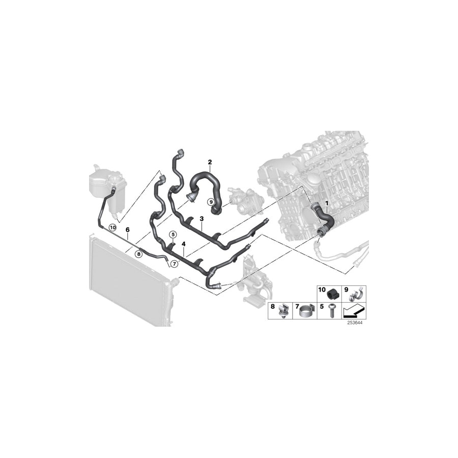 Genuine BMW 17127585739 E89 Line, Heater Return - Thermostat Expansion tank (Inc. Z4 35i)