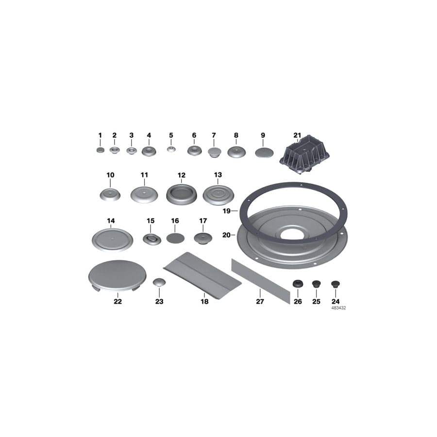 Genuine BMW 61139217728 F10 F13 F06 Blind Plug D=8mm (Inc. 550i, 520dX & 520i)
