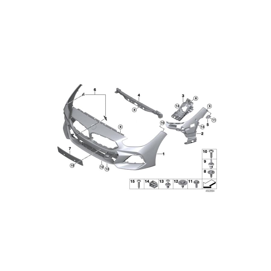 Genuine BMW 51118746250 G29 Trim Cover, Bumper, Primed, Front US (Inc. Z4 30i & Z4 M40i)