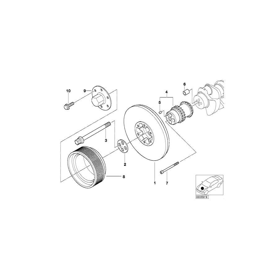 Genuine BMW Mini 07119902989 R53 E52 Fillister-Head Screw M6X75mm (Inc. M5)