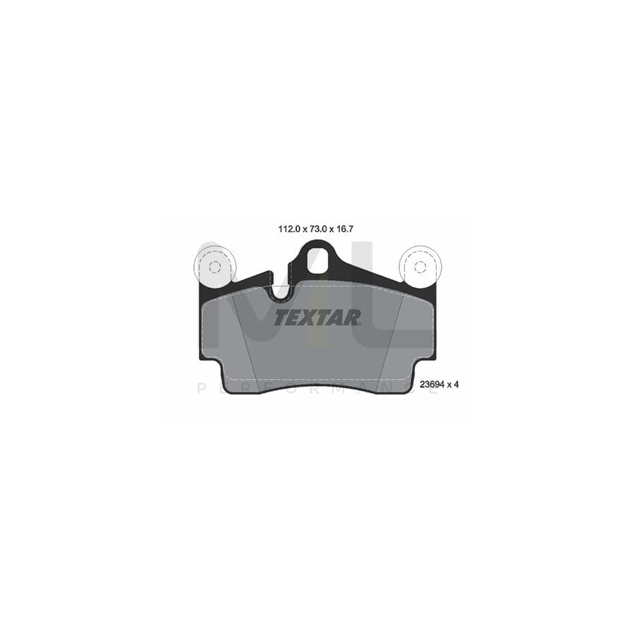 TEXTAR 2369402 Brake pad set prepared for wear indicator, with counterweights
