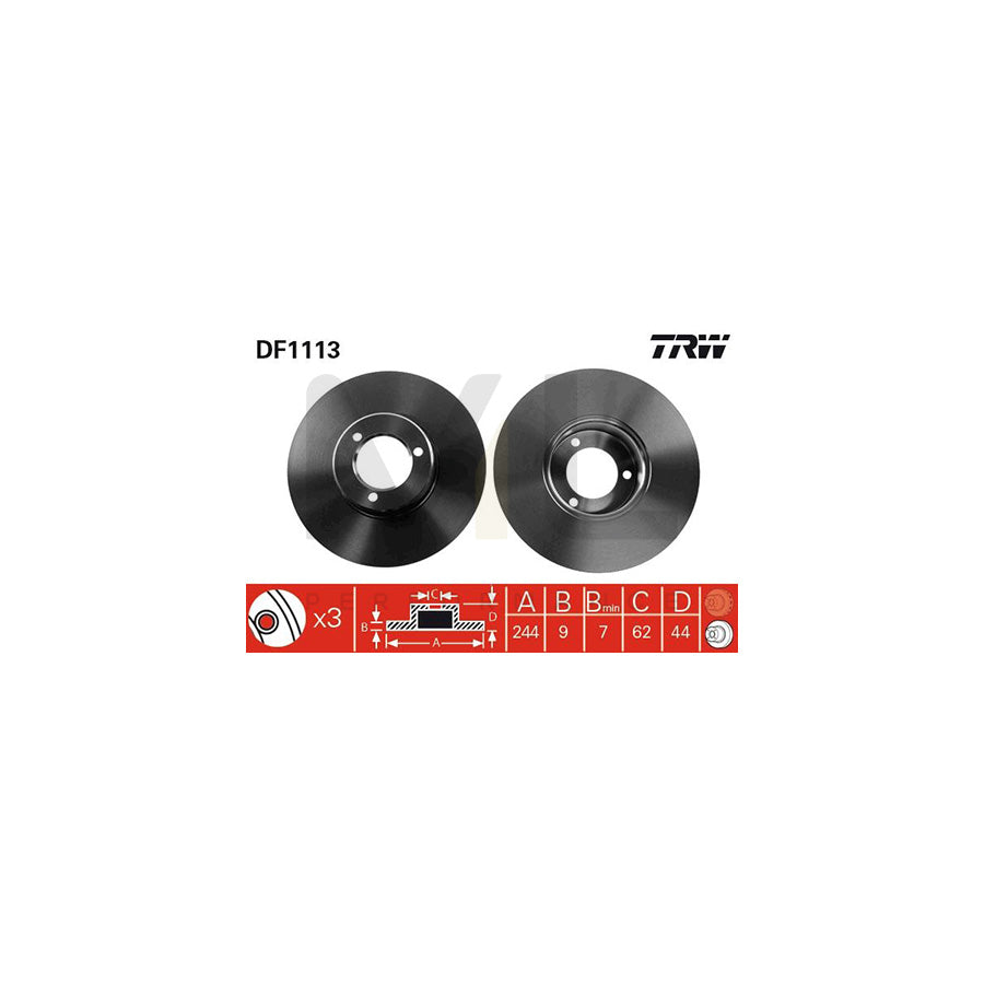 TRW DF1113 Brake Disc Solid - 1 piece