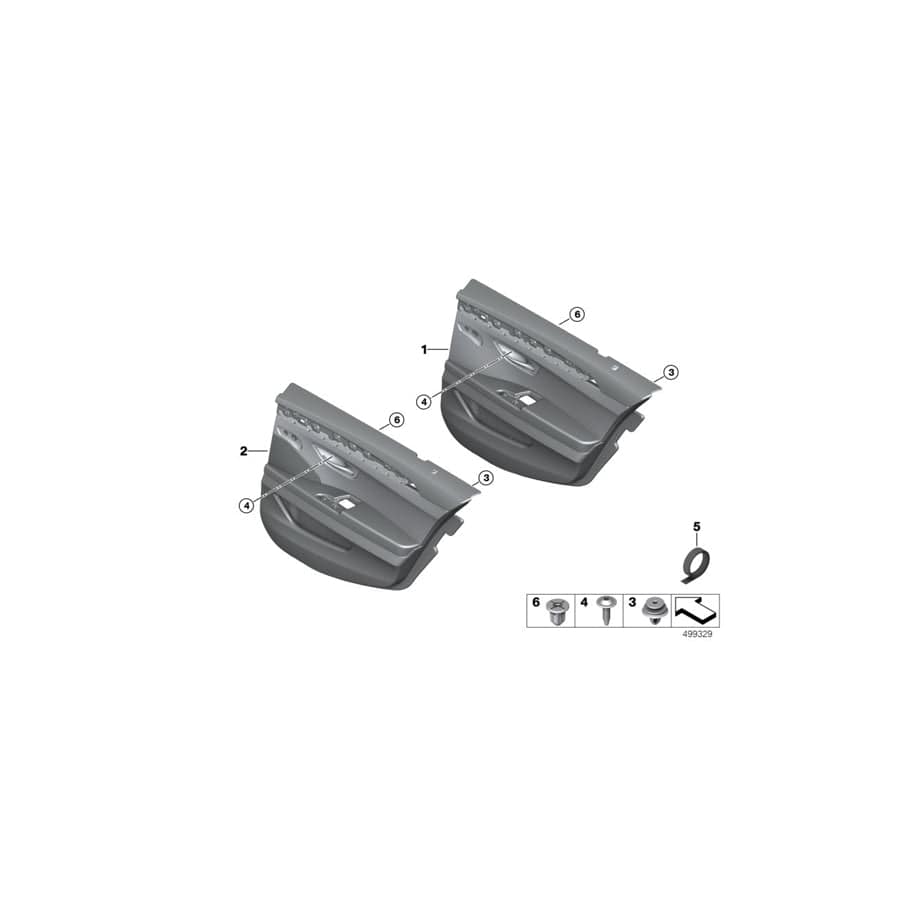 Genuine BMW 51427441381 F10 F11 Door Lining Leather Rear Left VENETOBEIGE/SW (Inc. Hybrid 5, 520dX & 528iX)