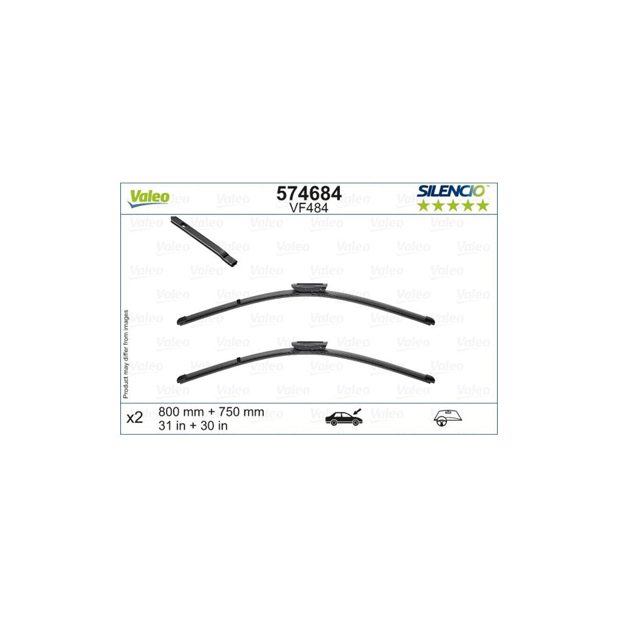 Valeo Silencio Flat Blade Set, Silencio X.Trm 574684 Wiper Blade For Citro?? C4