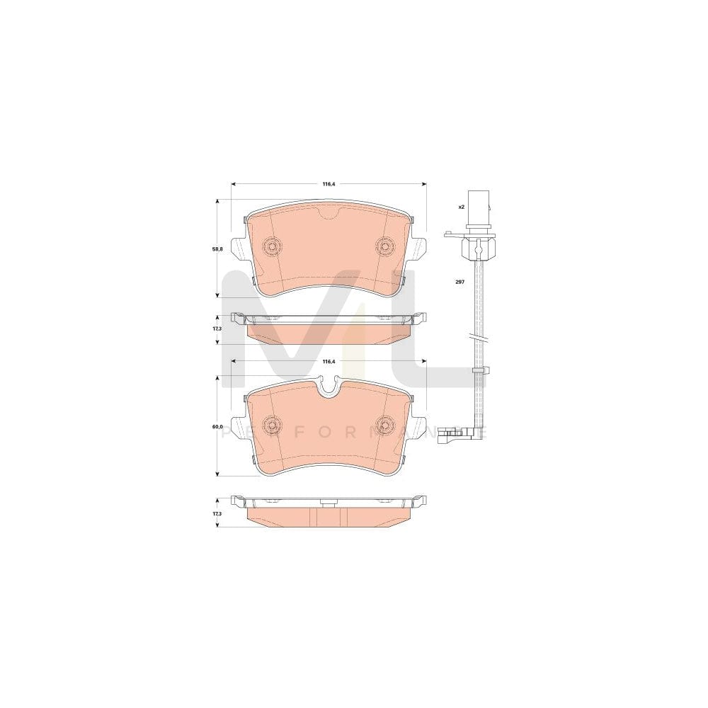 TRW Gdb1866 Brake Pad Set Incl. Wear Warning Contact, With Brake Caliper Screws, With Accessories