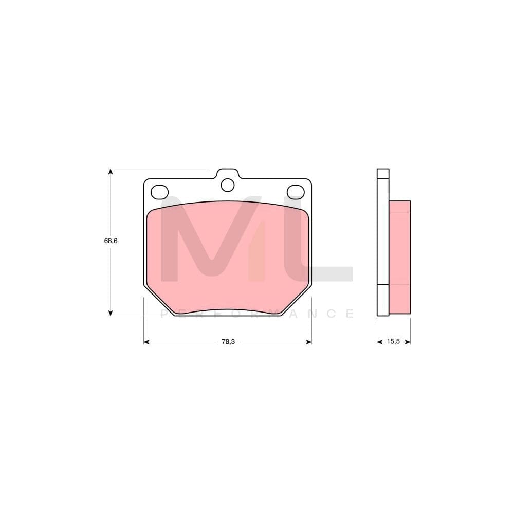 TRW Gdb232 Brake Pad Set Not Prepared For Wear Indicator