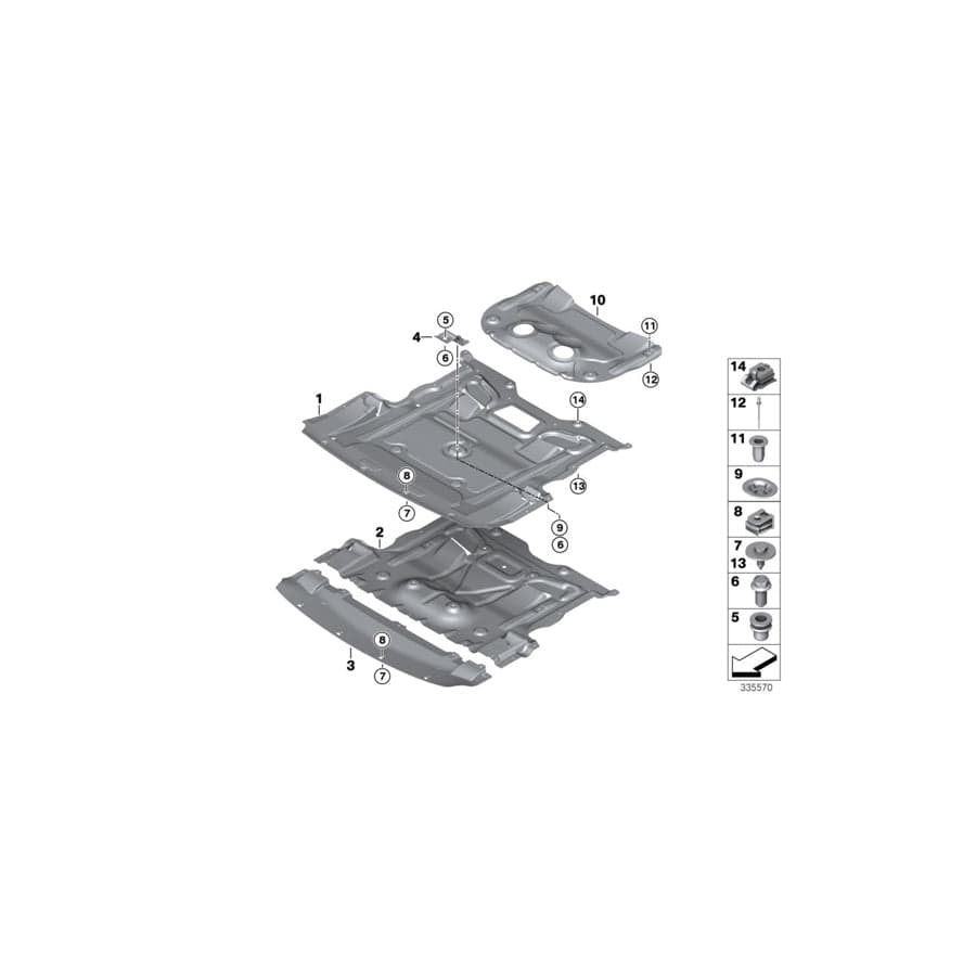 Genuine BMW 07147283812 F01 G16 F12 Plug-In Nut M10-10 ZNS3 (Inc. 550i, 518d & 535dX)