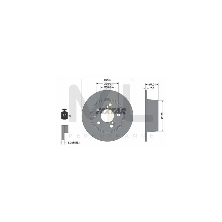 TEXTAR 92014300 Brake Disc for CITRO??? CX Solid, without wheel hub, without wheel studs - 1 piece