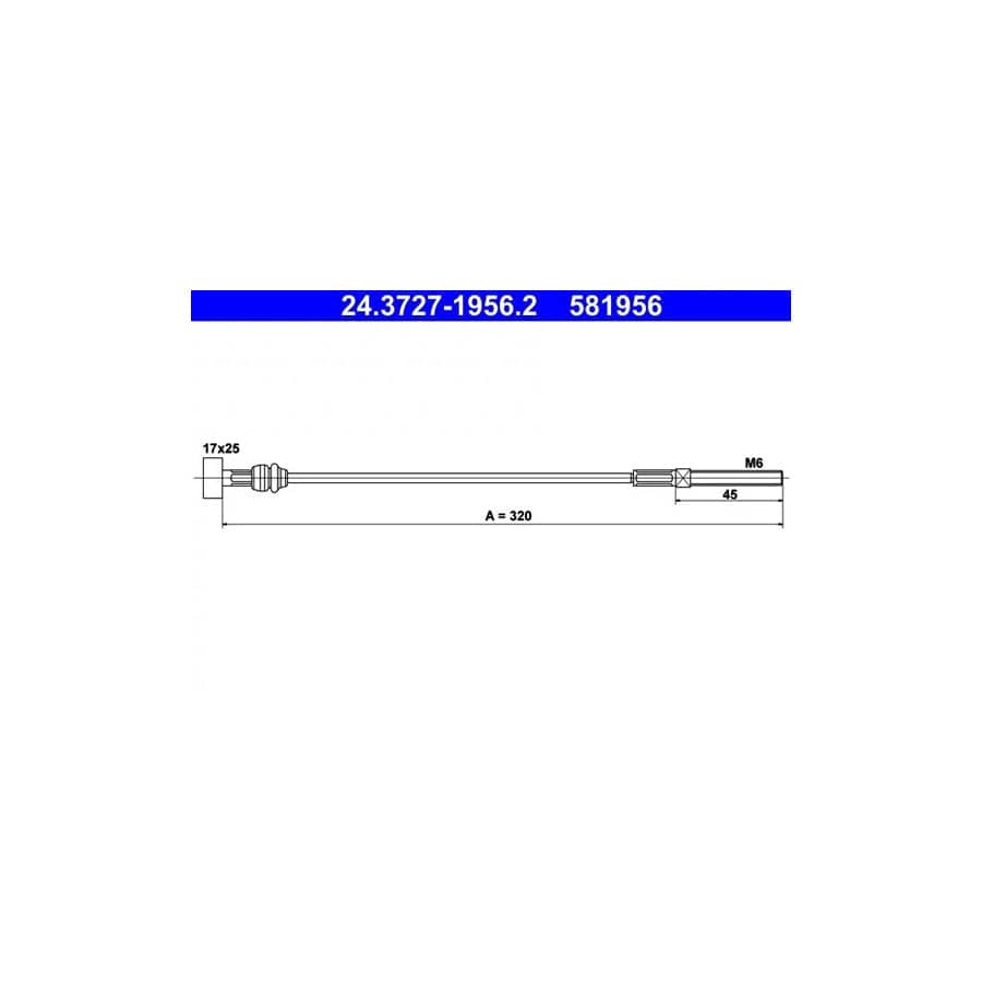 ATE 24.3727-1956.2 Hand Brake Cable for Toyota Rav 4