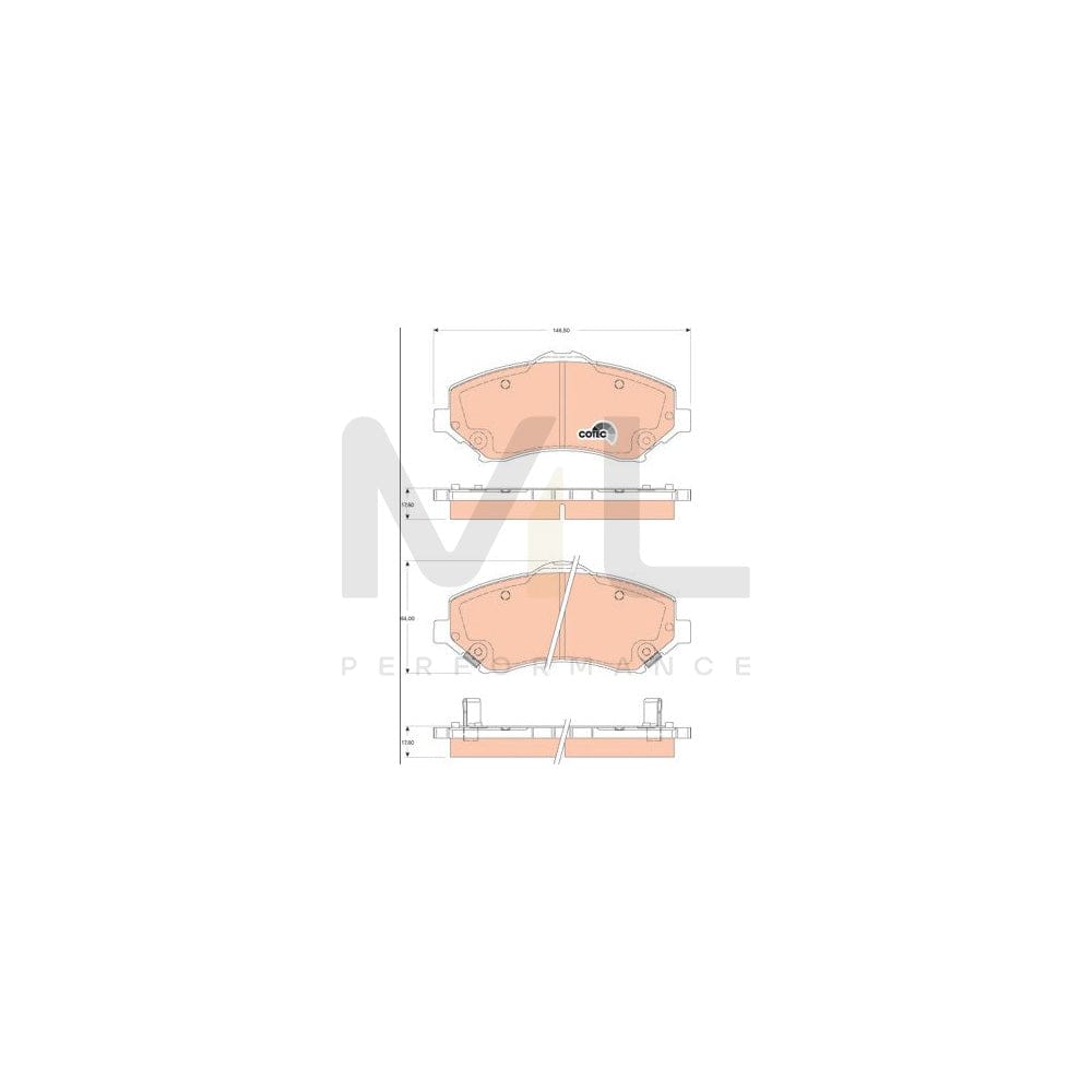 TRW Cotec Gdb4144 Brake Pad Set With Acoustic Wear Warning
