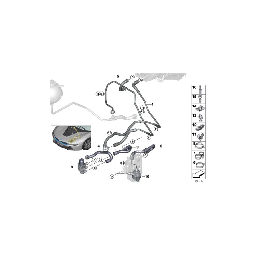 Genuine BMW 07149164643 I15 Wire Holder, Two-Place (Inc. i8)