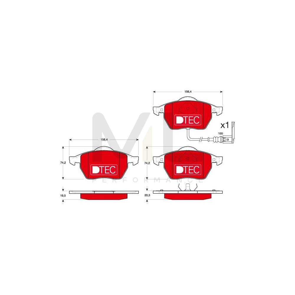 TRW Dtec Cotec Gdb1403Dte Brake Pad Set Incl. Wear Warning Contact