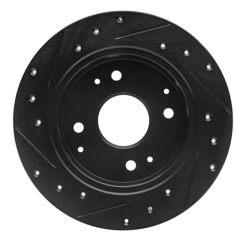 R1 Concepts R1 92-97 Acura CL Rear Right Drilled & Slotted Black Brake Rotor