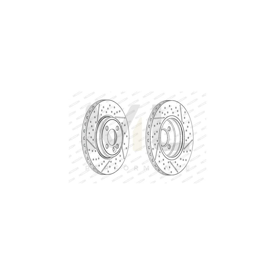Ferodo Premier DDF2126C Brake Disc Vented, Coated, Without Bolts/Screws - Pair