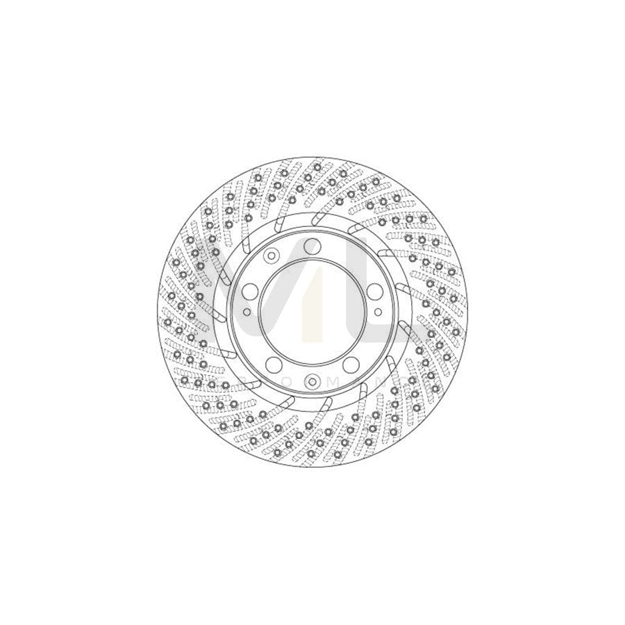 TRW DF6467S Brake Disc for PORSCHE 911 Perforated / Vented, Painted