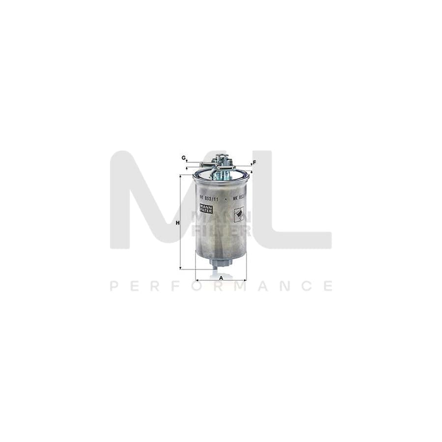 MANN-FILTER WK 853/11 Fuel filter In-Line Filter
