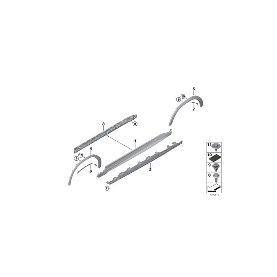 Genuine BMW 51778091649 G06 Left Lower Door Sill Cover M DARK SHADOW (Inc. X6 40iX, X6 30dX & X6 40i)