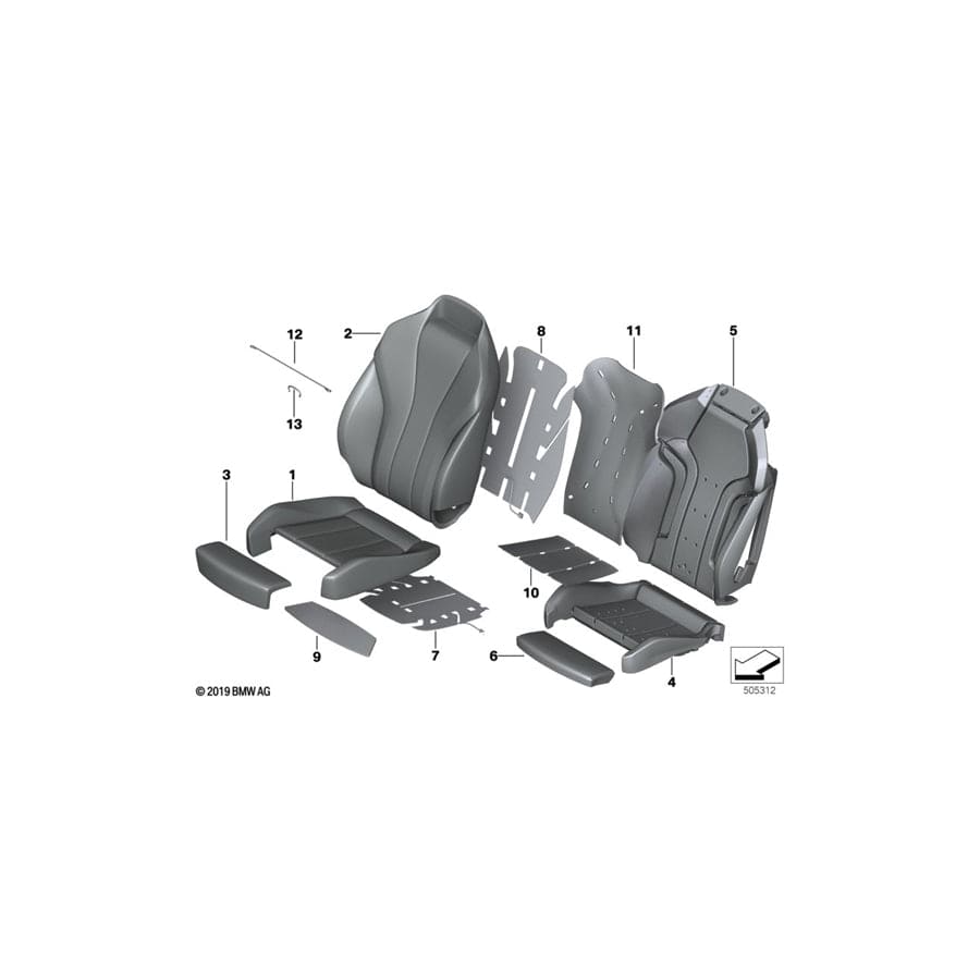 Genuine BMW 52108098608 G15 G16 G14 Leather Cover Sport Backrest Right SCHWARZ (Inc. 840i, 840dX & M850iX)