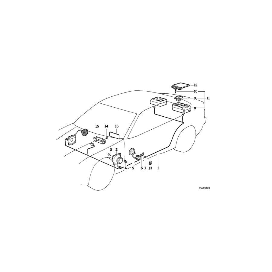 Genuine BMW 65138361406 E36 Rear Right Loudspeaker STEREO SYSTEM (Inc. 325i, 320i & 325td)