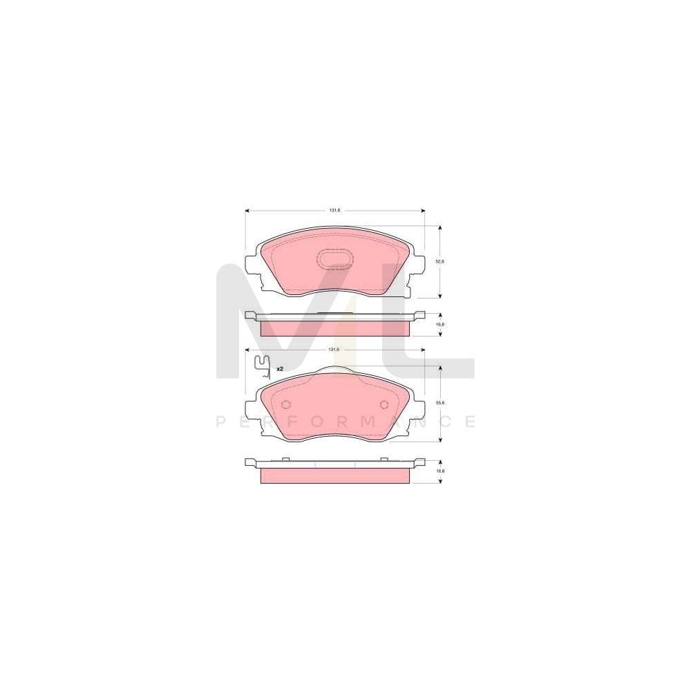 TRW Gdb1411 Brake Pad Set For Vauxhall Corsavan Mk2 (C) (X01) Incl. Wear Warning Contact