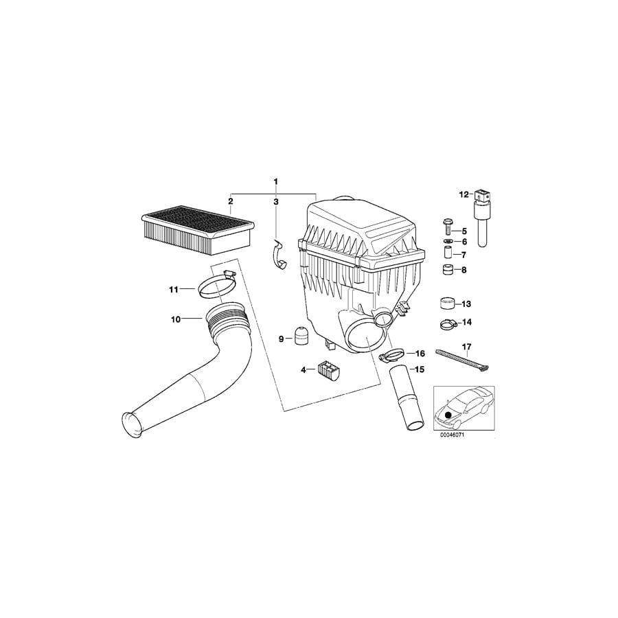 Genuine BMW 13711436389 E38 Intake Muffler Right (Inc. 750i, 750iLP & L7)