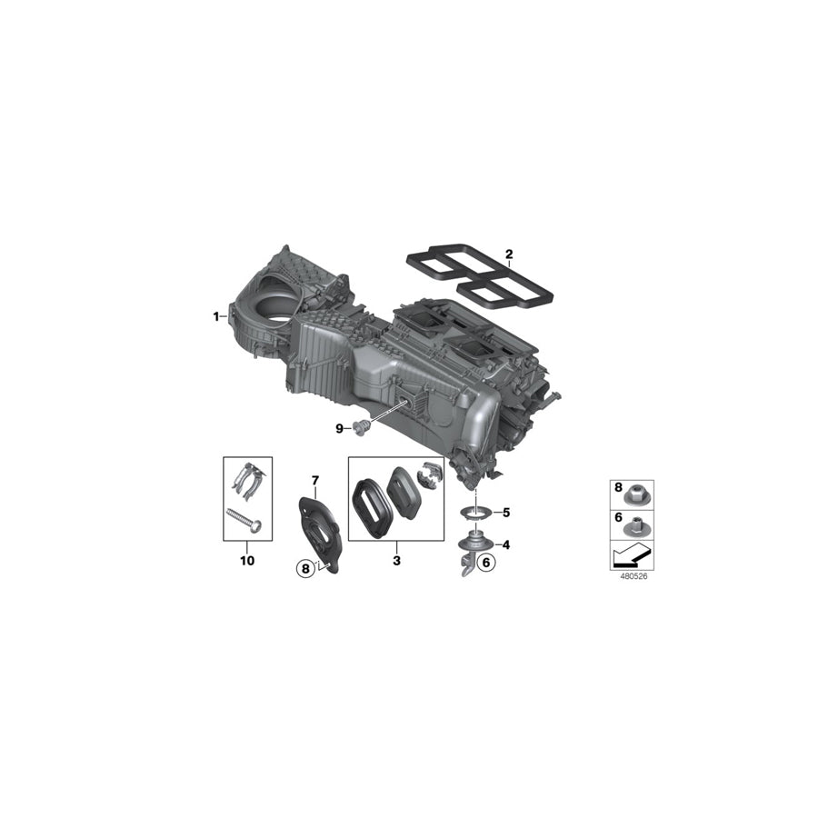 Genuine BMW 64119237643 F36 F20 F31 Set Of Parts Heater/Air Condit. Housing (Inc. 430i, 230i & 316i)